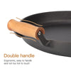Non-Stick 32cm Cast Iron Frying Griddle Pan Non-Stick Steak Grill Frying Skillet
