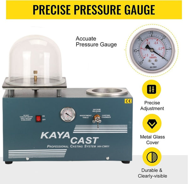 2L Jewelry Lost Wax Cast Combination Vacuum Investing Casting Machine Multiuse