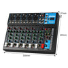 7 Channel Bluetooth Mixer DJ Live Studio Audio Mixer USB Console Amplifier AUX