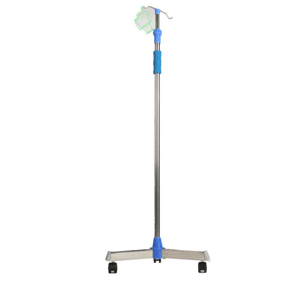 2 Hook Adjustable IV Pole Portable Drip Bag Stand for Clinic Household Care