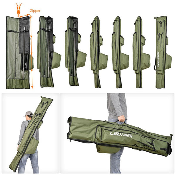 195cm Portable Fishing Rod Bag Fishing Gear Bag Fishing Storage Backpack AU