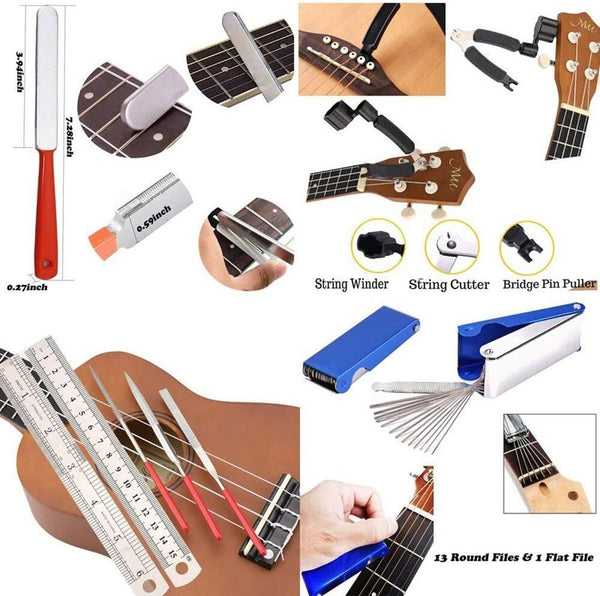 25PC Guitar Repairing Tool Kit Luthier Setup Repair Maintenance Set Guitar Tool