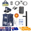 Police Cosplay Uniform Shirt Hat Whistle Costume Suit Birthday Gift For Kids AU