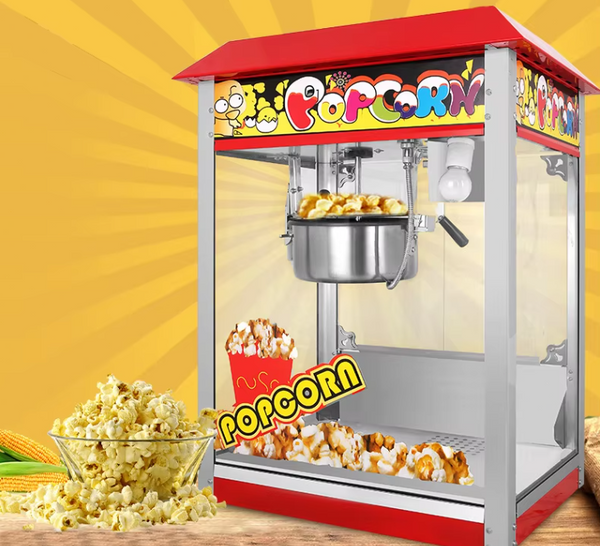 1400W Electric Popcorn Machine Theatre Commercial Popcorn Maker Popper Cooker
