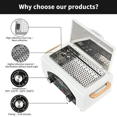 2L Medical Autoclave Dry Heat Sterilizer Tattoo Tools Disinfection 220V - Image 12