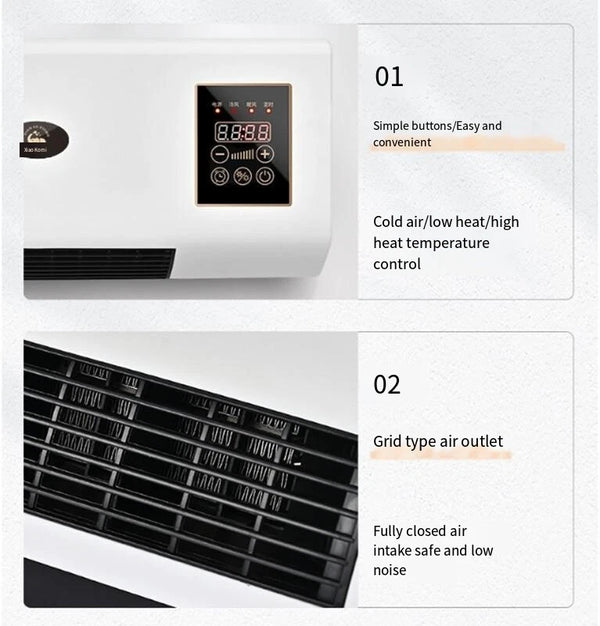Wall Mounted Fan Air Conditioner Mini Fan Natural Wind Heating Double Use 2000W - Image 11