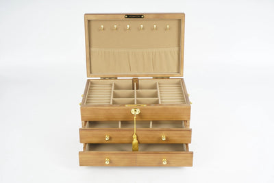 3-Tier Wooden Jewelry Box Jewelry Organizer Case Large Storage Box 29*19*17.5cm - Image 12