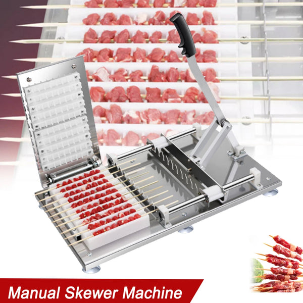 Manual Mutton Kebab Machine 10 Strings Stainless Steel BBQ Skewer String Machine