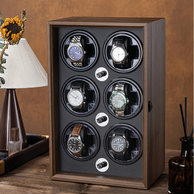 Watch Winder Automatic Watches Box 6 Watch Display Box 5 Rotation Modes - Image 2
