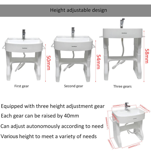 Adjustable Wash Basin Station For Child Toddler Early Training Learning Plastic