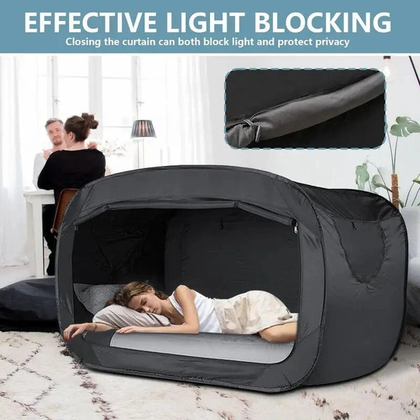 Portable Folding Tent Bed with Privacy Canopy for Camping Indoor & Outdoor Use