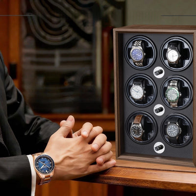 Watch Winder Automatic Watches Box 6 Watch Display Box 5 Rotation Modes - Image 4