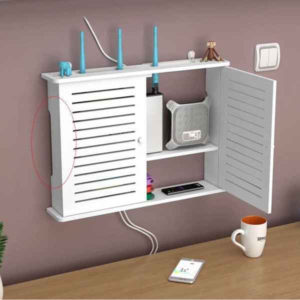 Wifi Router Storage Box Wall Mount Cable Board Bracket Wireless Panel Organizer - Image 4