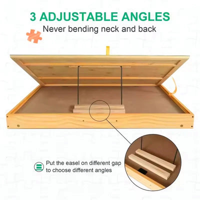 Adjustable Tilting Jigsaw Puzzle Table 1500 Piece Puzzle Board with 4 Drawers - Image 9