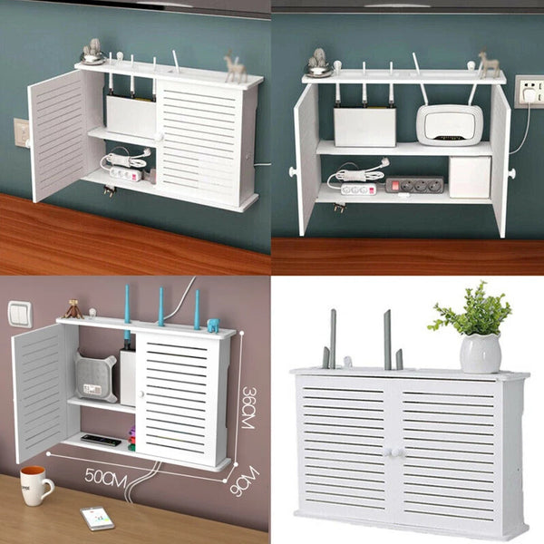 Wifi Router Storage Box Wall Mount Cable Board Bracket Wireless Panel Organizer - Image 3