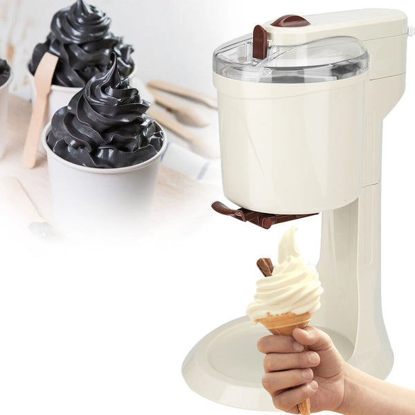 1L Automatic Small Soft Ice Cream Cones Maker Household DIY Ice Cream Roll Maker