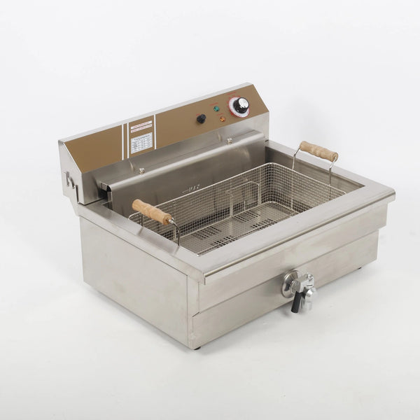 Commercial 25L Electric Deep Fryer Large Capacity W/ Frying Basket & Lid 5KW ﻿