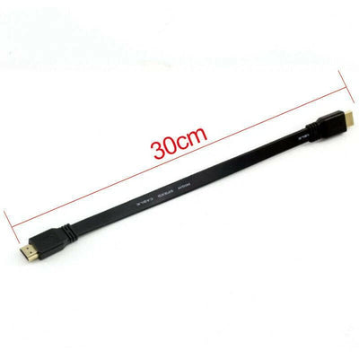 Full HD Short HDMI Male to Male Plug Flat Cable Cord for Audio Video HDTV 30cm - Image 2