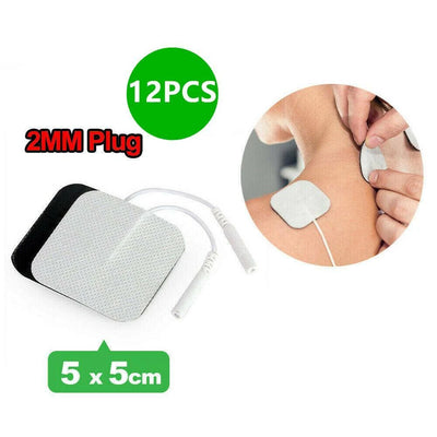 12pcs TENS Unit Pads Replacement with Plug 2.0 mm for TENS Machine - Image 1
