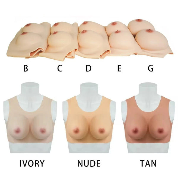 Silicone Breast Forms Back Hollow Simulation Fake Boobs Crossdresser Drag Queen