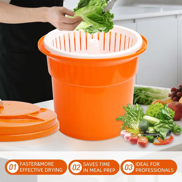 Commercial Vegetable Dehydrator Manual Salad Spinner Fruit Dryer Basket 25L