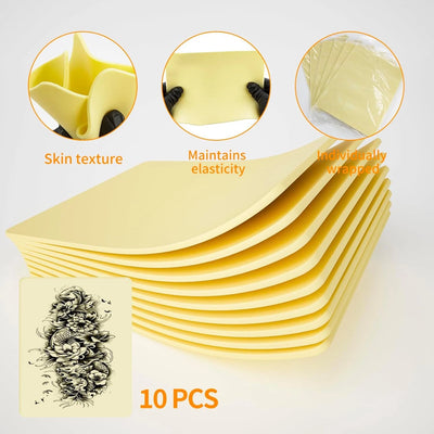 10PCS 3mm Tattoo Practice Fake Skin Double Sided Reusable Silicone Beginner - Image 1