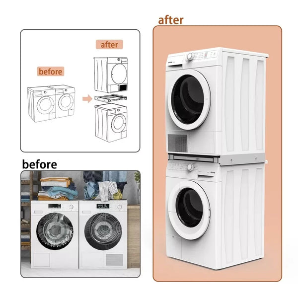 AIWFL Washer Dryer Stacking Kit Stacking Fram Kit with Non-slip Mat for Home - Image 4