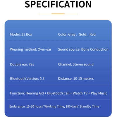 Bone Conduction Hearing Aids for Deafness Bluetooth Wireless Hearing Amplifier