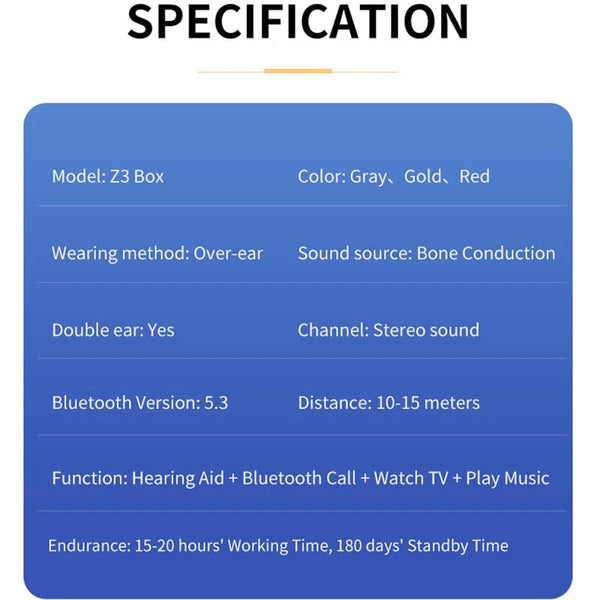 Bone Conduction Hearing Aids for Deafness Bluetooth Wireless Hearing Amplifier