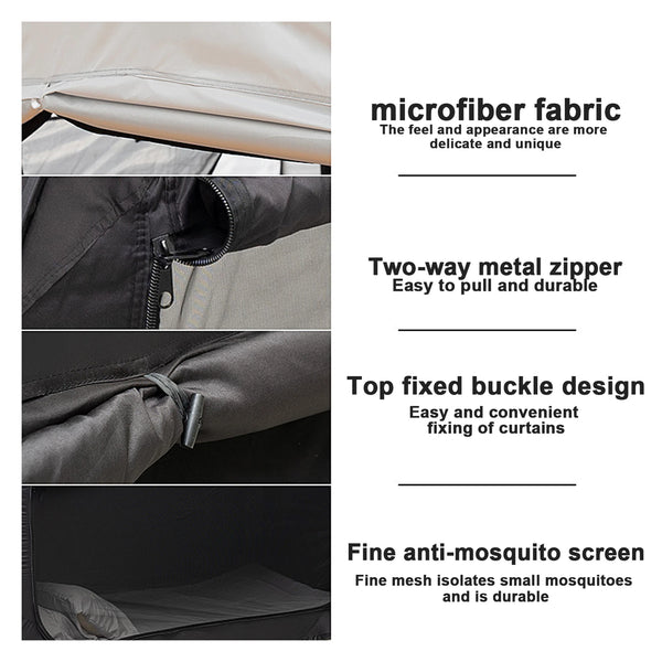 Portable Folding Tent Bed with Privacy Canopy for Camping Indoor & Outdoor Use
