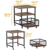 Mini Fridge Stand Mobile Refrigerator Shelf Stand Table with Lockable Wheels - Image 3