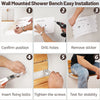 Foldable Shower Seat Wall Mounted Folding Shower Bench for Small Shower Spaces - Image 5