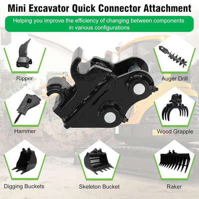 90mm Quick Hitch: Attachment for Mini Excavators Mini Excavator Quick Coupler - Image 2