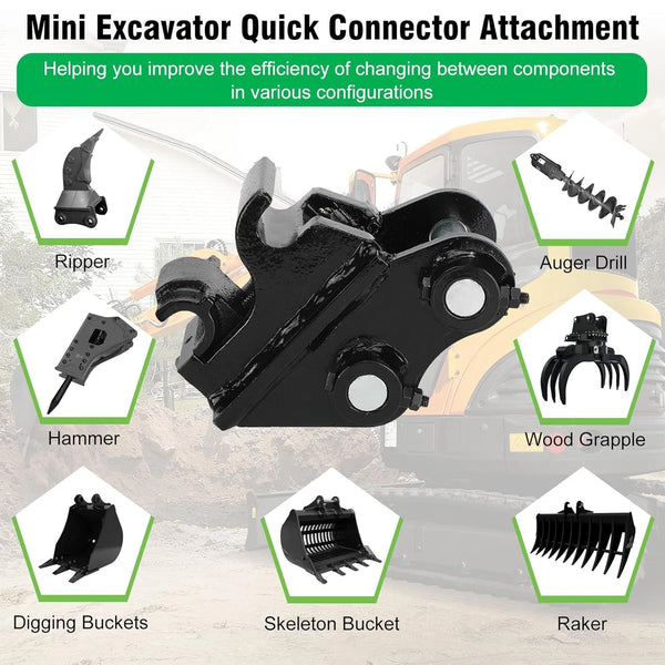 90mm Quick Hitch: Attachment for Mini Excavators Mini Excavator Quick Coupler - Image 2