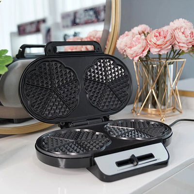 Electric Waffle Maker Heart-Shaped Non-Stick double-Side No Flip Design - Image 4