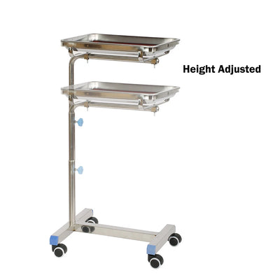 Mayo Tray Stainless Steel Salon Trolley Surgical Medical Instrument Rolling Cart