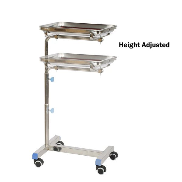 Mayo Tray Stainless Steel Salon Trolley Surgical Medical Instrument Rolling Cart