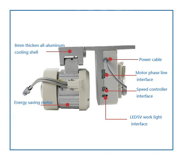 Industrial Brushless Sewing Machine Servo Motor & Controller 750W 200-6500RPM