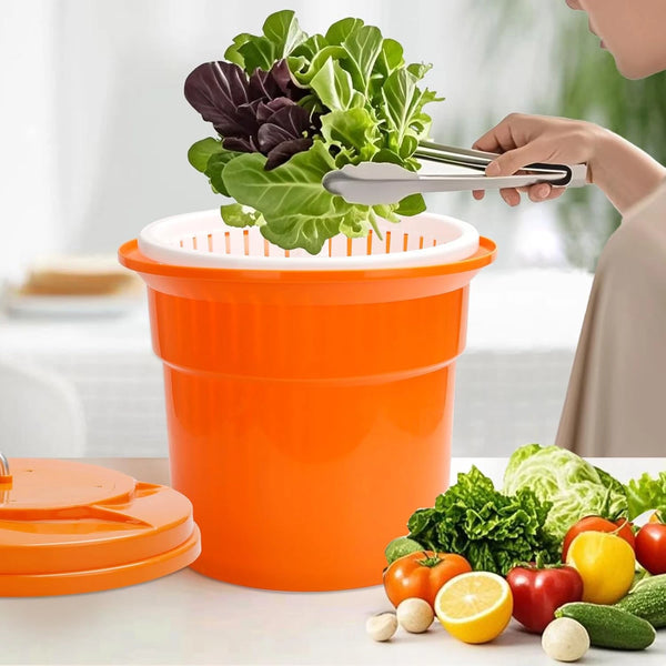 Commercial Vegetable Dehydrator Manual Salad Spinner Fruit Dryer Basket 25L