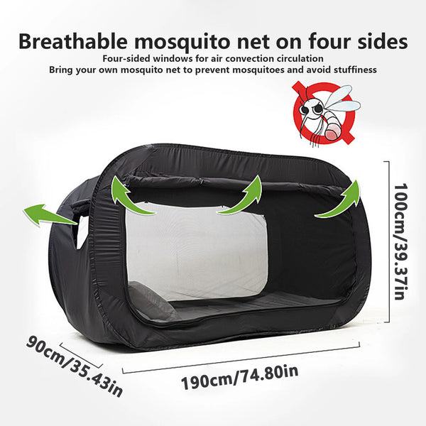 Portable Folding Tent Bed with Privacy Canopy for Camping Indoor & Outdoor Use