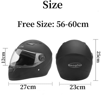 Black Motorcycle Bike Helmet Black Full Face Motorbike Helmets Visor 56-60cm - Image 2