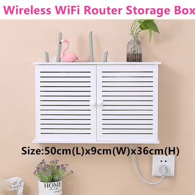 Wifi Router Storage Box Wall Mount Cable Board Bracket Wireless Panel Organizer - Image 1