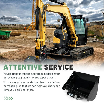 20" No Teeth Flat Backhoe Bucket Mini Excavator Small Digger Attachment 500mm - Image 6