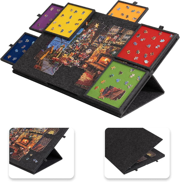 1000-2000 Pieces Tilting Jigsaw Puzzle Board with 2-in-1 Stand and Cover - Image 20