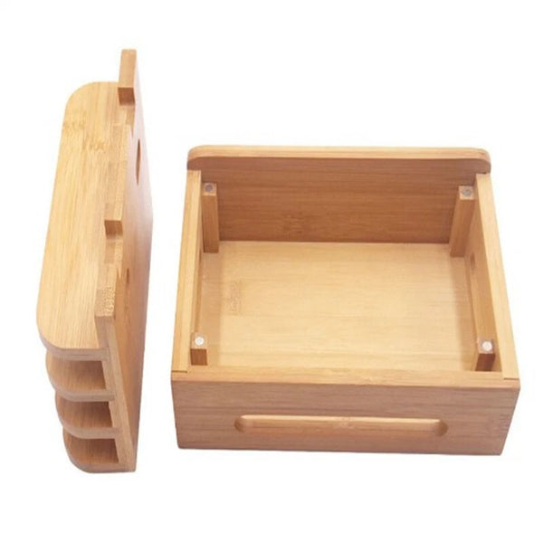 USB Charge Station Multi-Device Hub Charging Dock for Phone iPad Tablet Bamboo - Image 10