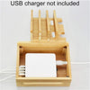 USB Charge Station Multi-Device Hub Charging Dock for Phone iPad Tablet Bamboo - Image 4
