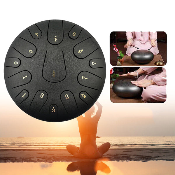 Rain Drum Steel Tongue Drum 12inch 15 Notes Musical Instruments Handpan Drum