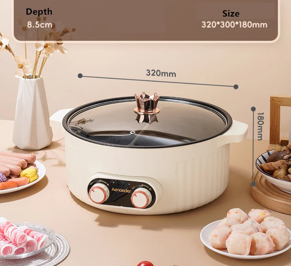 7L Electric Hot pot with Divider Dual Control Cooker Yuanyang Hot Pot 2000W - Image 2