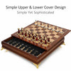 40x40cm Wooden Chess Set Premium Solid Wood Board Metal Chess Pieces Drawer - Image 1