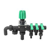 3 Way Hose Splitter Valve Agricultural Sprayer Control Shut Off  Pressure Gauge